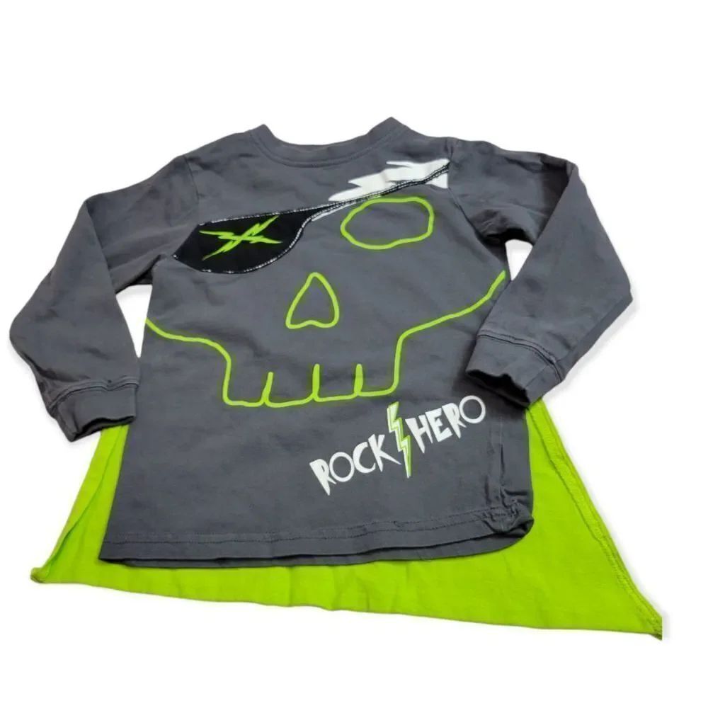 Okie Dokie Rock Hero shirt with cape 4T